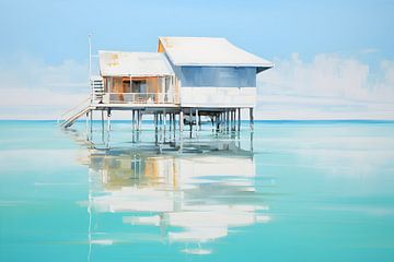 Stelzenhaus im Meer von Heike Hultsch