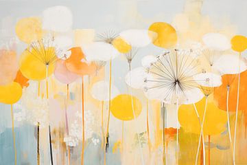 Japandi, Modern Abstracte Bloemen van Caroline Guerain