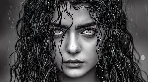 Black and white portrait of a woman