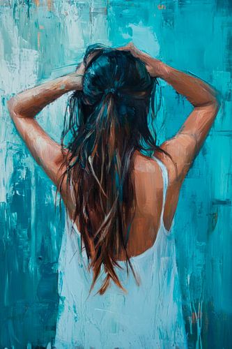Vrouw in blauw