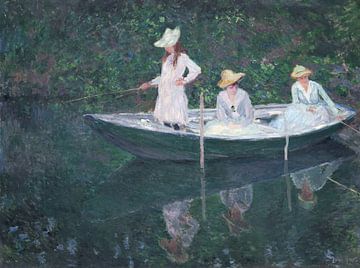 In de Noorse boot in Giverny, Claude Monet