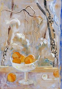 Obstschale mit Winterlandschaft, OSKAR MOLL, 1945