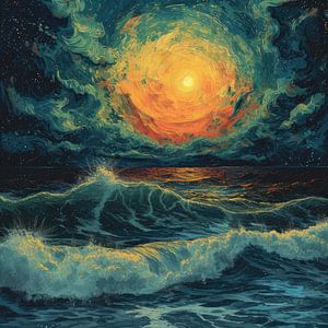 Mond Wellen Meer Ozean Maritim Nacht