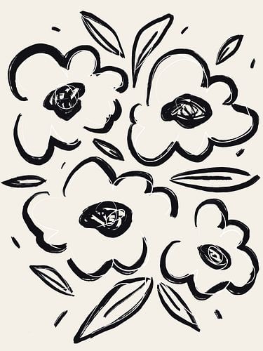 Schwarze Blume Skizze