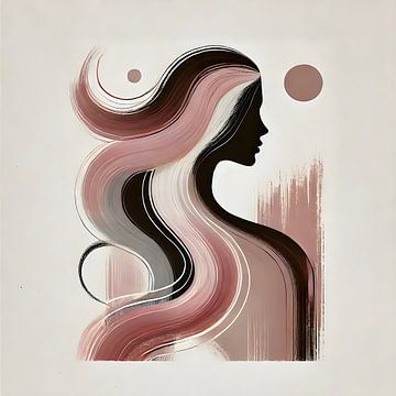 Abstract lang haar van FoXo Art