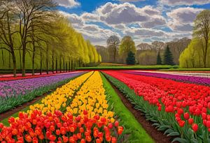 Jardin de Keukenhof Paysage nuageux