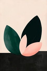 Abstracte bladeren in zachte kleuren van Poster Art Shop