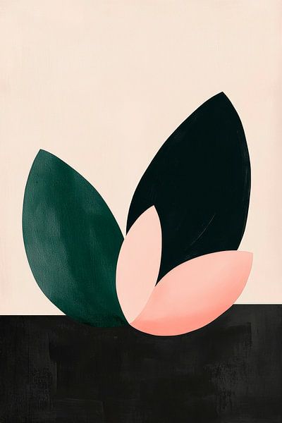 Abstract leaves in soft colours by Poster Art Shop