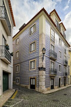 Traditional azulejos façade in Lisbon - Portuguese architecture with timeless elegance by Rolf Schnepp