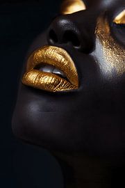 African-American woman with gold make-up by MNS Designs