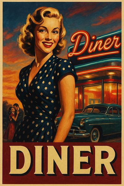 Retro Diner Romance - 1950s Americana par Marijke Trienekens