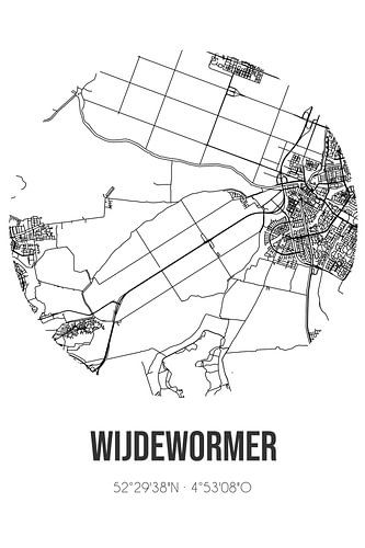 Wijdewormer (Noord-Holland) | Landkaart | Zwart-wit