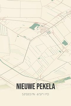 Alte Karte von Nieuwe Pekela (Groningen) von Rezona