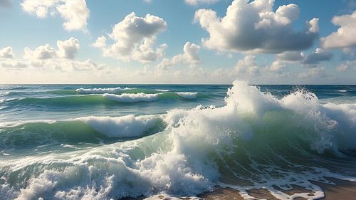 De douces vagues et un ciel bleu