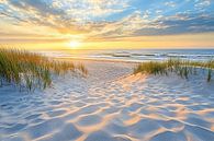 Beach at sunset with dunes by Art & Soul Creations thumbnail