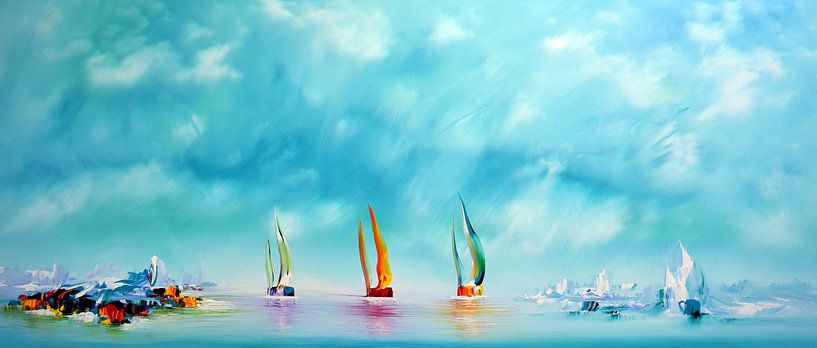 Blue Sailing by Gena Theheartofart