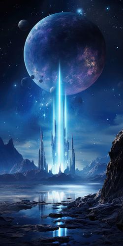 Sprookjesachtig landschap surrealistisch abstract en bizarre