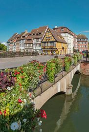 La Petite Venise, maisons à colombages, Quai de la Poissonnerie, Colmar, Alsace, France sur Rene van der Meer