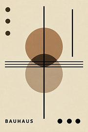 Kunstwerk im Bauhaus-Stil in Braun-Beige-Tönen von STUDIO ARTSY