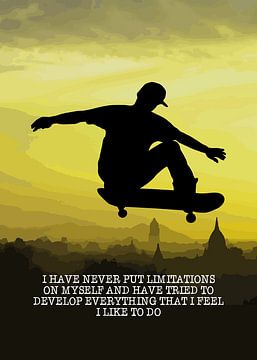 Skateboard Wallart "Doe alles waarvan je denkt dat je het leuk vindt om te doen" Cadeau-id van Millennial Prints