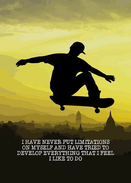 Skateboard Wallart &quot;Do Everything That You Feel You Like To Do&quot; Gift Idea by Millennial Prints