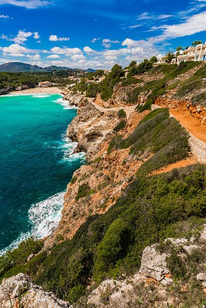 Beautiful bay beach Cala Romantica, s'estany d'en mas on Mallorca, Spain Mediterranean Sea by Alex Winter