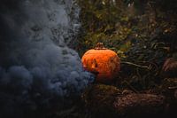 Citrouille d'Halloween avec fumée