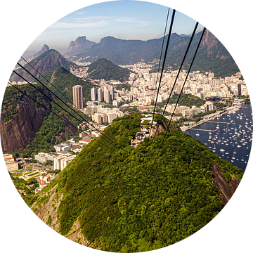 Panorama van de Suikerbroodberg tot het Heuvellandschap van Rio de Janeiro Brazilië van Dieter Walther