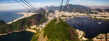 Vue panoramique de la montagne du Pain de Sucre à la colline Paysage de Rio de Janeiro Brésil sur Dieter Walther