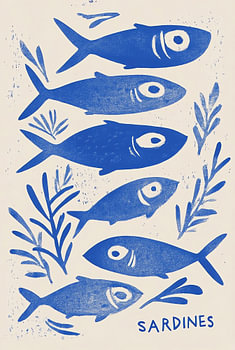 Sardines aux feuilles bleues