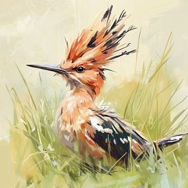 Der abstrakte künstlerische Hopfen - Upupa Epops von Mel Digital Art