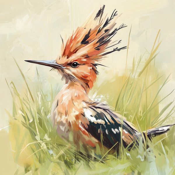 De abstracte kunstzinnige Hop - Upupa Epops van Mel Digital Art