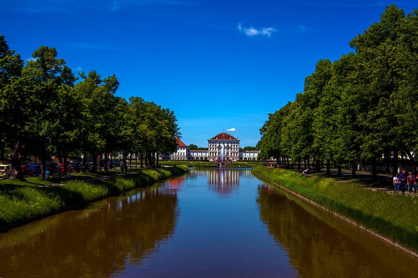 Water Reflecties van Paleis Nymphenburg van Photoart-Naegele