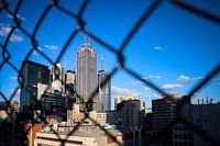 View of the Skyline of Melbourne, Australia from a rooftop bar