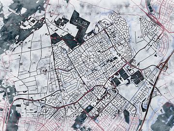 Kaart van Heemskerk in de stijl 'White Winter' van Maporia