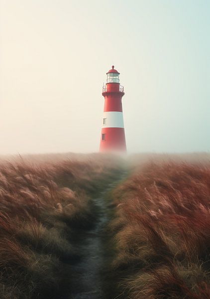 Leuchtturm im Nebel von fernlichtsicht