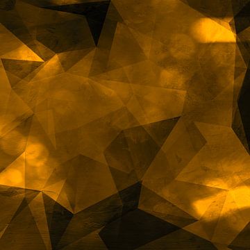Kerstlichtjes. Moderne abstracte geometrische kunst in goud, zwart, bruin. van Dina Dankers