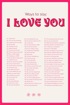 Ways to say: I love You - Pink von Loretti