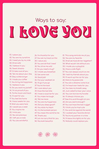 Manieren om te zeggen: Ik hou van je - Roze