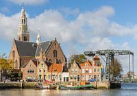 die Marnixkade und die Groote Kerk, Maassluis (ZH), Niederlande