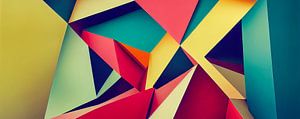abstracte geometrische origami achtergrond panorama, generatieve ai il van Animaflora PicsStock