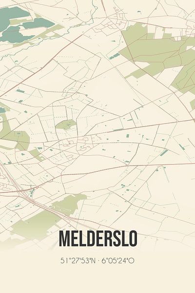 Carte ancienne de Melderslo (Limbourg) par Affiches de lieux