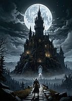 La dernière ascension vers le donjon éclairé par la lune