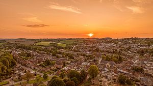 Drone panorama van de zonsondergang bij Simpelveld
