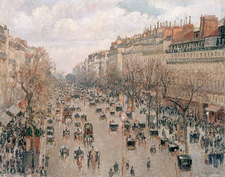 Boulevard Montmartre, Nachmittagssonne, Camille Pissarro von Meesterlijcke Meesters
