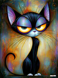 Boze zwarte kat / poes