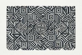 Monochromatisches geometrisches Op-Art-Muster von Markus Gann