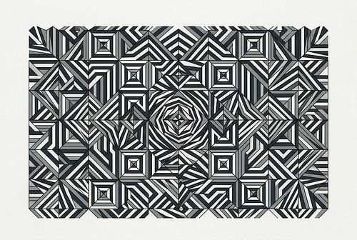 Monochromatisches geometrisches Op-Art-Muster