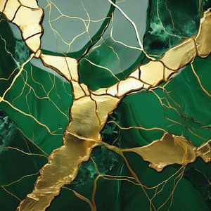 Art abstrait dans le style japonais du kintsugi
