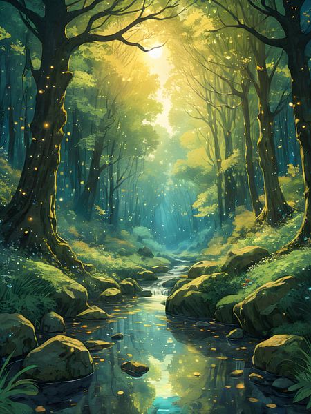 Mysterious forest stream by HorizonArtistry